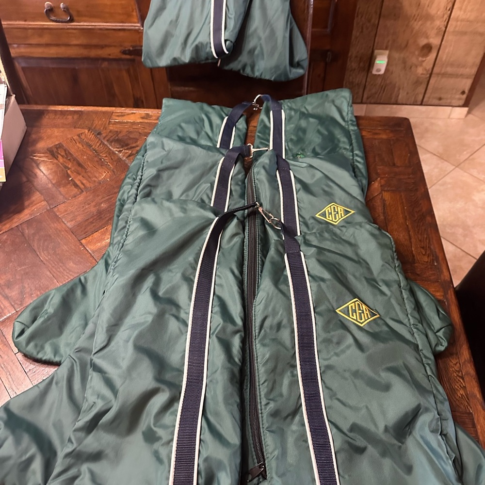 Dover saddlery green felt lined tall boot bag.